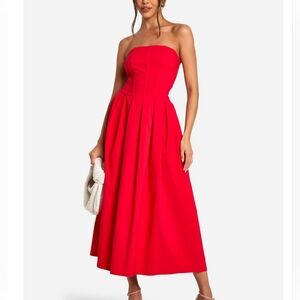 Elegant  Strapless Red Women's dress